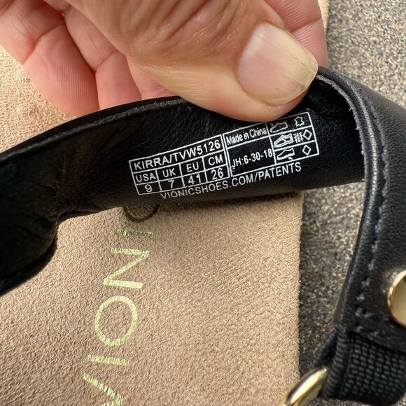 Vionic Womens 9 Kirra Sandals Shoes Black Thong Slingback Orthotic Flats - Picture 5 of 5